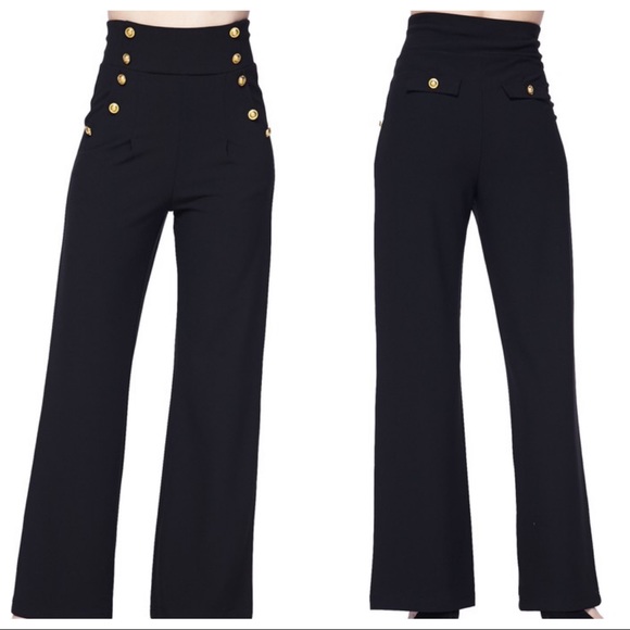 ✨RESTOCK ✨Black gold button side pocket pants - Picture 2 of 8